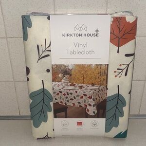 Kirkton House Leaf Print Vinyl Tablecloth‎ oblong 60”x84” New
